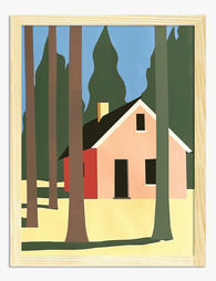 Cozy Cabin Retreat Art Print Oak