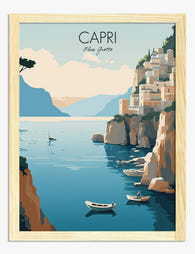 Capri Coastal Escape Art Print - Oak