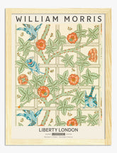 Morris Trellis Blue Birds Art Print - Oak
