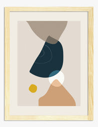 Soft Shapes Boho Balance Art Print - Oak