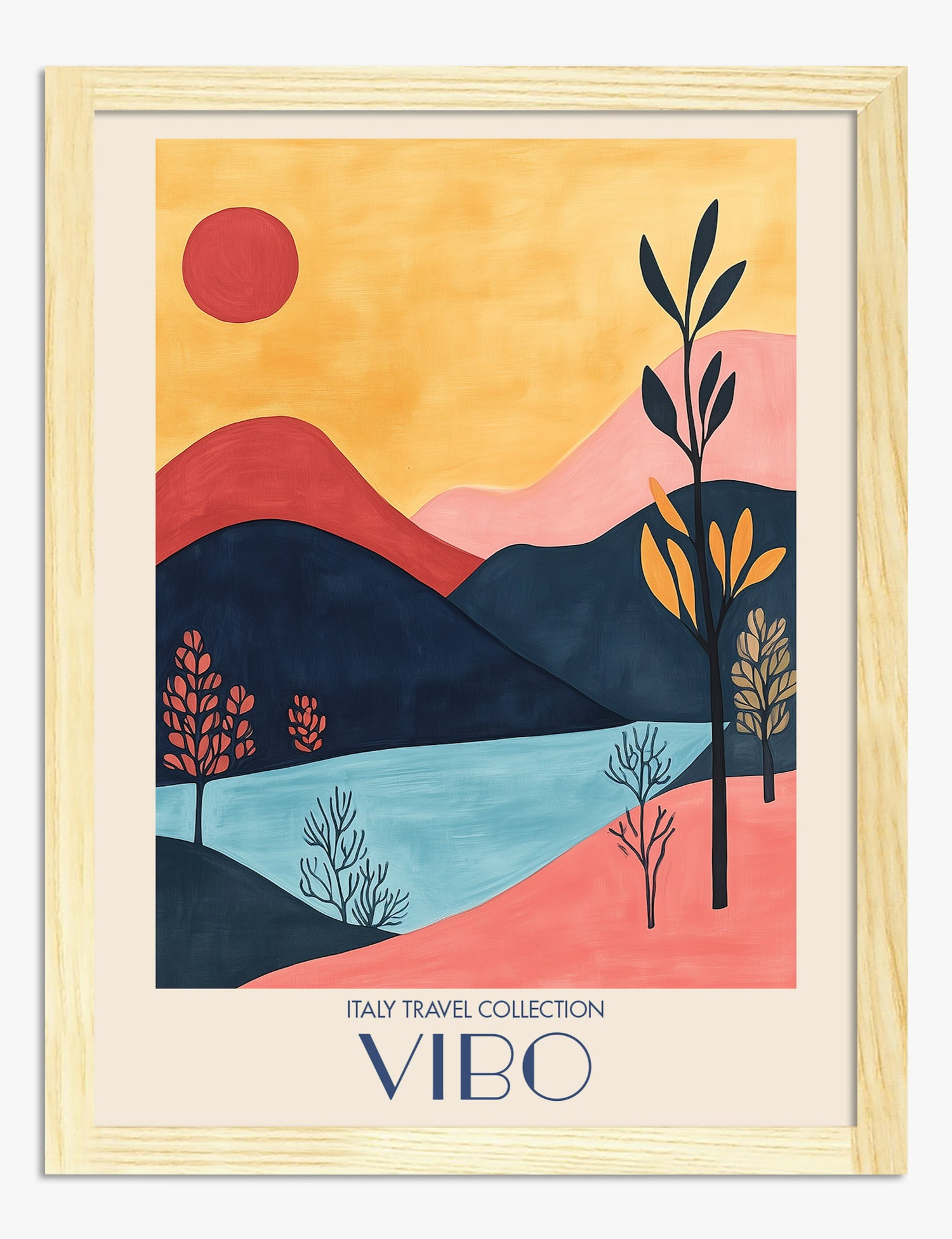 Vibo Sunset Serenity Art Print - Oak