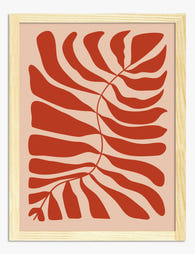 Terracotta Palm Silhouette Art Print - Oak