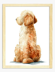 Golden Labradoodle Watercolor Art Print Oak