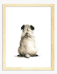 Pug Perspective Art Print Oak