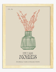Morris Botanical Vase Art Print - Oak