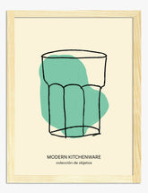 Minimalist Glass Sketch Art Print - Oak