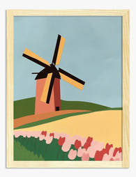 Tulip Breeze Art Print - Oak