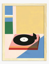 Retro Groove Vibes Art Print Oak