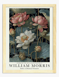 William Morris Lotus Blooms Art Print - Oak