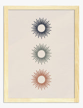 Radiant Trio Sunburst Art Print - Oak