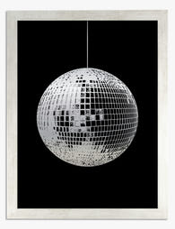 Mirror Ball Silver Foil Art Print Silver