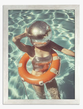 Disco Poolside Vibes Art Print - Silver