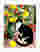 Playful Cat & Yellow Blooms Art Print - Unframed