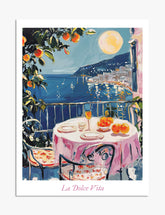 Moonlit Mediterranean Art Print - Unframed