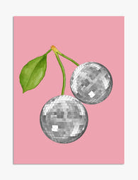 Disco Cherry Pop Art Print - Unframed