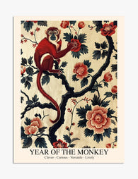 Lunar Monkey Blossom Art Print - Unframed