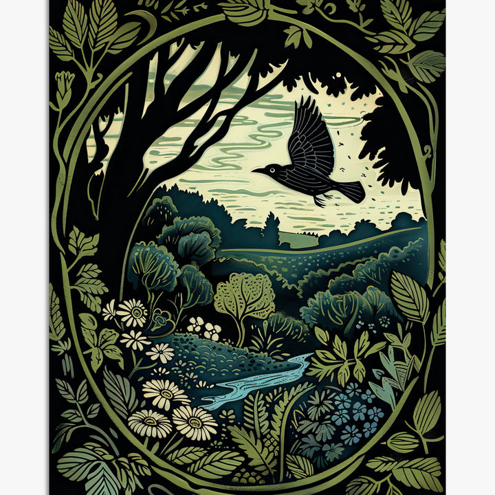 Konsttryck med bladmotiv