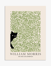 Morris Willow Cat Peek Art Print - Unframed