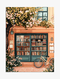 Charming Bookshop Retreat Art Print - Unframed