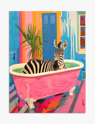 Zebra in Paradise Art Print - Unframed