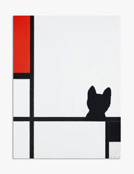 Mondrian Cat Minimal Art Print - Unframed