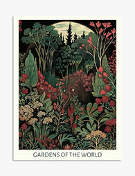 Enchanted Garden Scene Art Print - Unframed