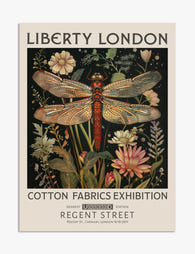 Botanical Dragonfly Elegance Art Print - Unframed