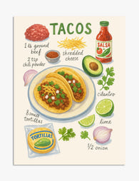 Taco Fiesta Art Art Print - Unframed