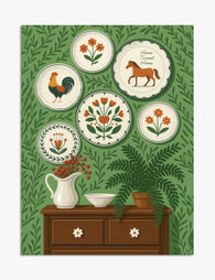 Folk Charm Wall Collection Art Print - Unframed