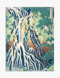 Hokusai’s Misty Waterfall Elegance Art Print - Unframed