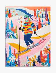 Colorful Ski Adventure Art Print Unframed
