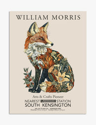 William Morris Floral Fox Art Print - Unframed