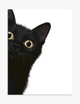 Midnight Peek Cat Art Print - Unframed