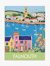 Colorful Falmouth Harbour Art Print - Unframed