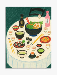 Cozy Japanese Supper Art Print - Unframed