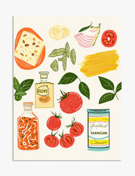 Italian Kitchen Essentials Art Print - Unframed