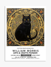 William Morris Black Cat Charm Art Print - Unframed