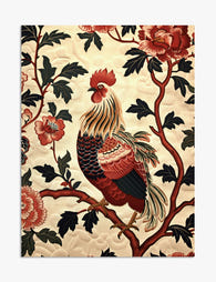 Regal Rooster Botanica Art Print - Unframed