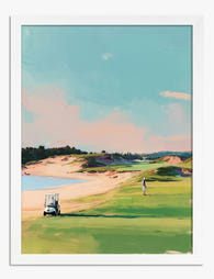 Sunlit Golf Course Serenity Art Print - White