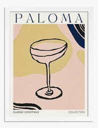 Paloma Cocktail Chic Art Print - White