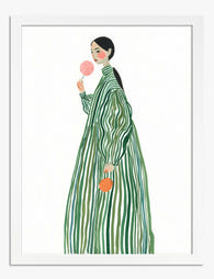 Striped Chic Art Print - White