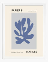 Matisse Blue Botanical Art Print - White