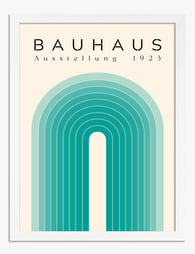 Bauhaus Curve Minimal Art Print - White