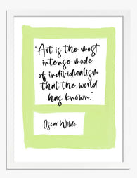 Oscar Wilde Individualism Quote Art Print White