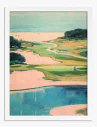 Serene Coastal Fairway Art Print - White