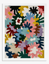 Colorburst Petals Art Print White