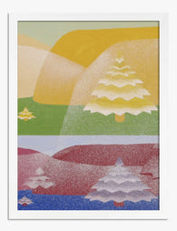 Schillinger Layered Pines Art Print - White