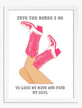 Pink Rodeo Spirit Art Print - White