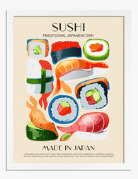 Colorful Sushi Delight Art Print - White