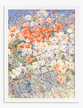 Hassam’s Blooming Garden Art Print - White